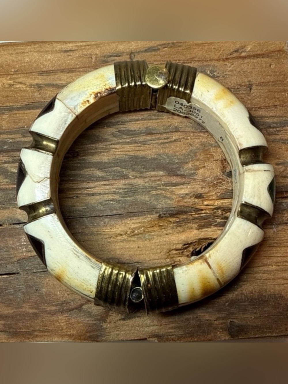 Pier 1 VTG Elegant Brass/Brown Women's Bracelet pre-owned